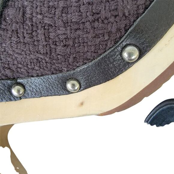 UGG Textile and Leather Slip On Wooden Heel Clogs Womens Size 9 Black - Picture 8 of 15